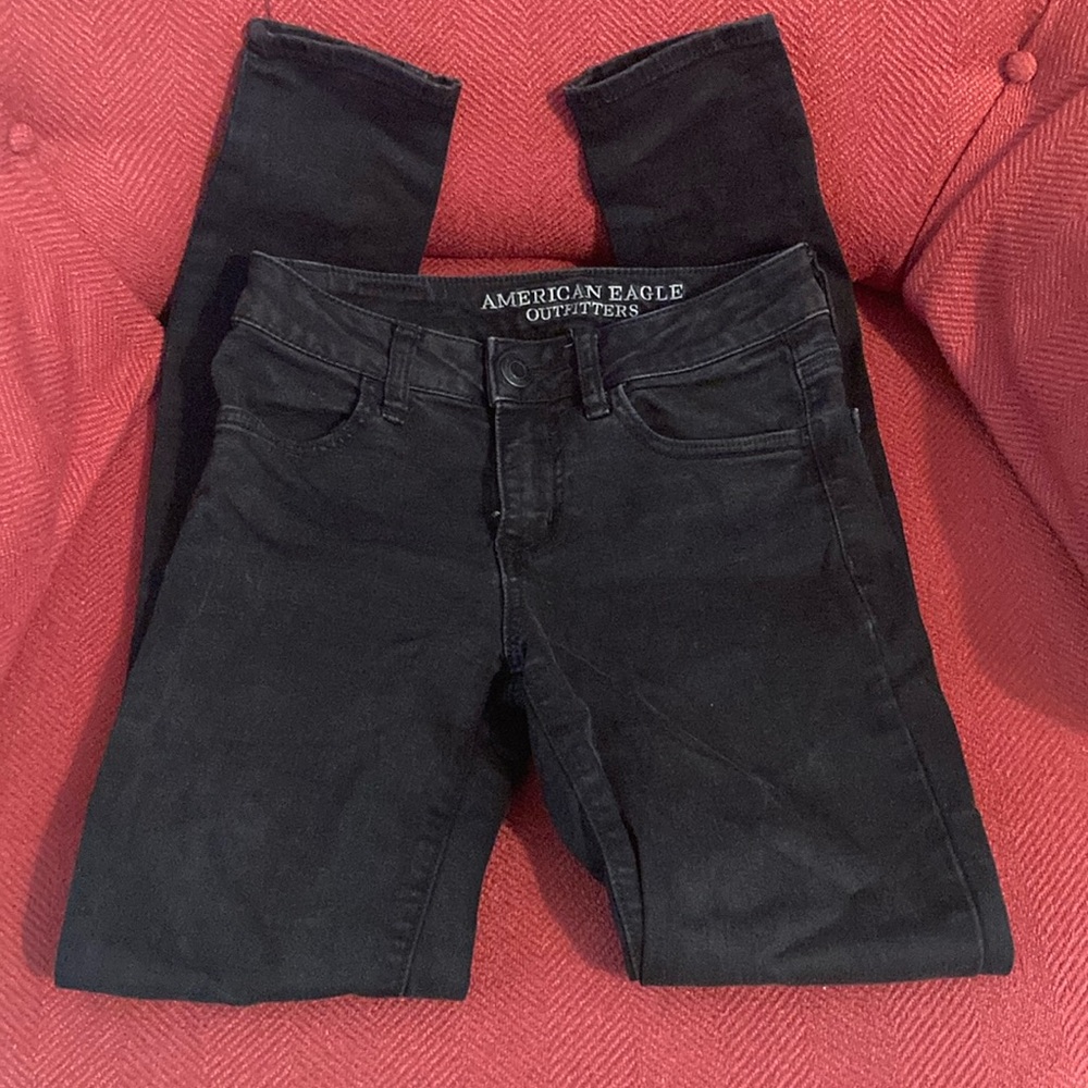 American Eagle Hi-rise black jeggings. Size 0.